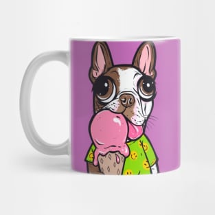 Brown Boston Terrier Ice Cream Mug